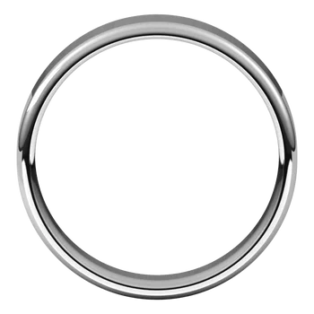 14K White Gold Lightweight Round Edge Comfort Fit Flat Band