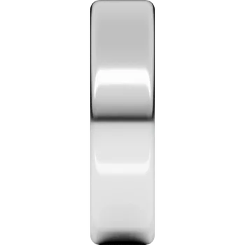 14K White Gold Lightweight Round Edge Comfort Fit Flat Band