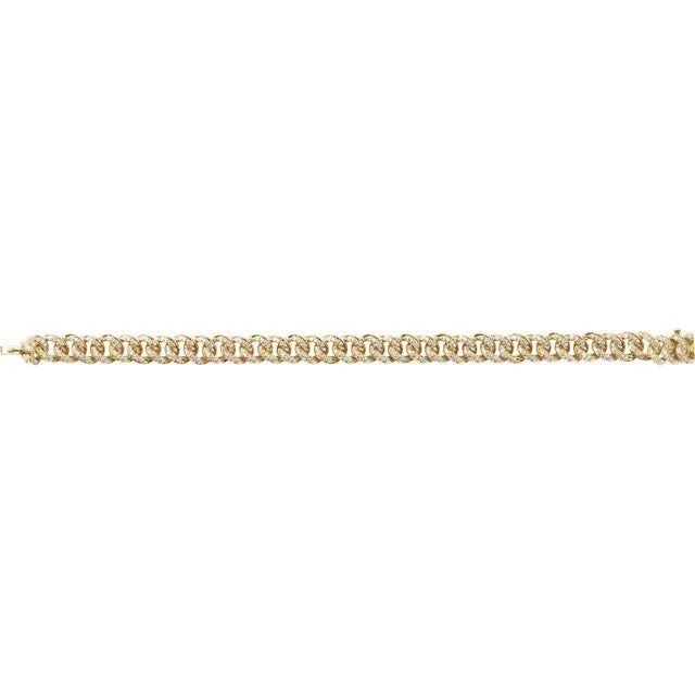 14K Yellow Gold 1 1/2 CTW Natural Diamond Link 7" Bracelet