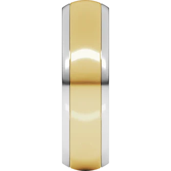 14K White/Yellow Gold Standard Weight Comfort Fit Half Round Band