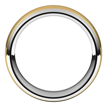 14K White/Yellow Gold Standard Weight Comfort Fit Half Round Band