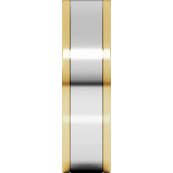 14K Yellow/White Gold Standard Weight Comfort Fit Flat Band
