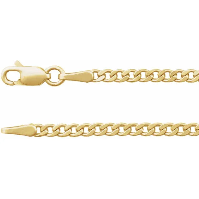 14K Yellow Gold 8x6 mm Peridot Pendant with 14K Yellow 2.35 mm Curb Chain