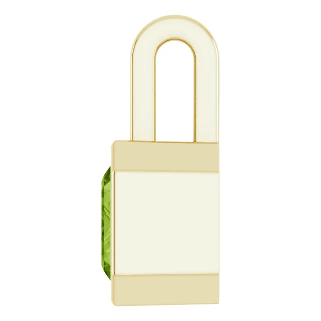 14K Yellow Gold 8x6 mm Peridot Pendant with 14K Yellow 2.35 mm Curb Chain