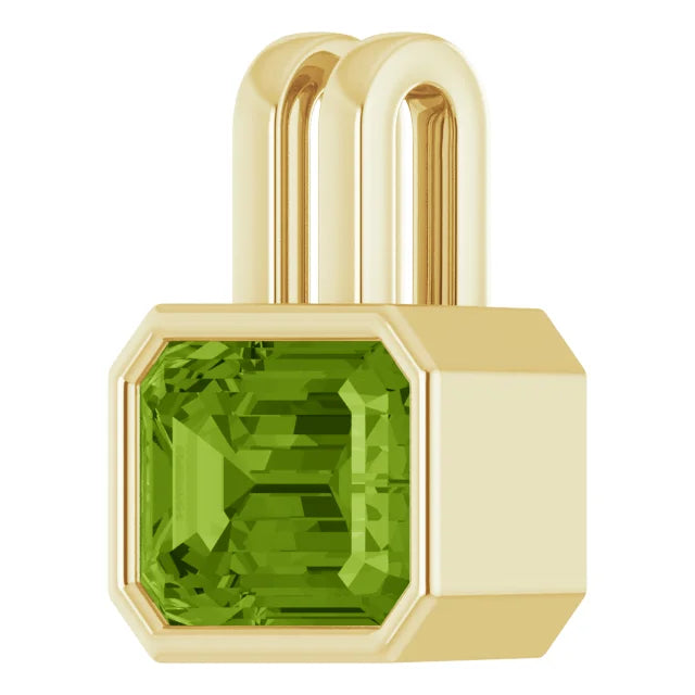 14K Yellow Gold 8x6 mm Peridot Pendant with 14K Yellow 2.35 mm Curb Chain