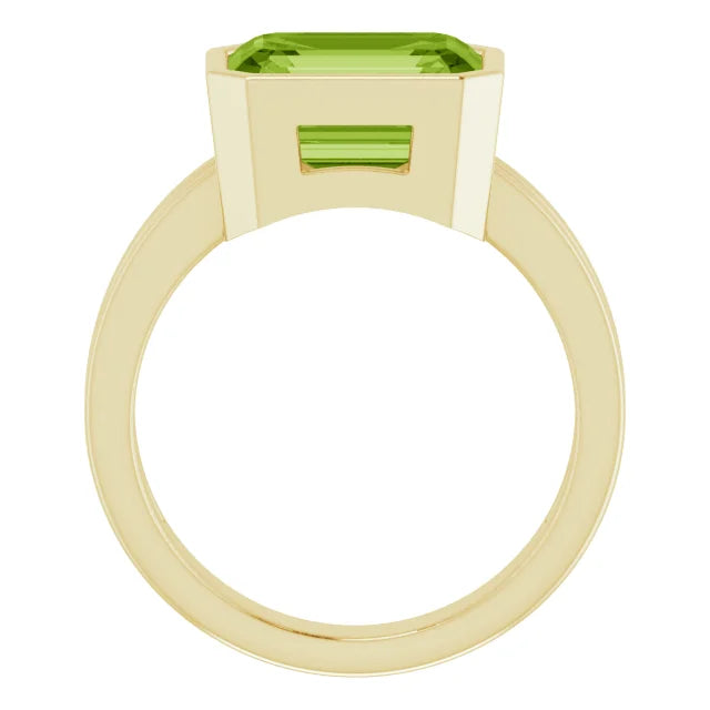 14K Yellow Gold 10x8 mm Peridot Ring