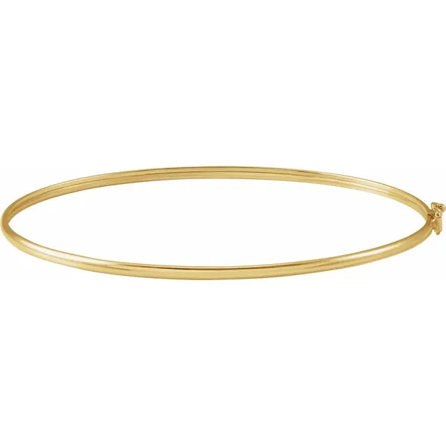 14K Yellow Gold 1.8 mm Bangle 6 4/5" Bracelet