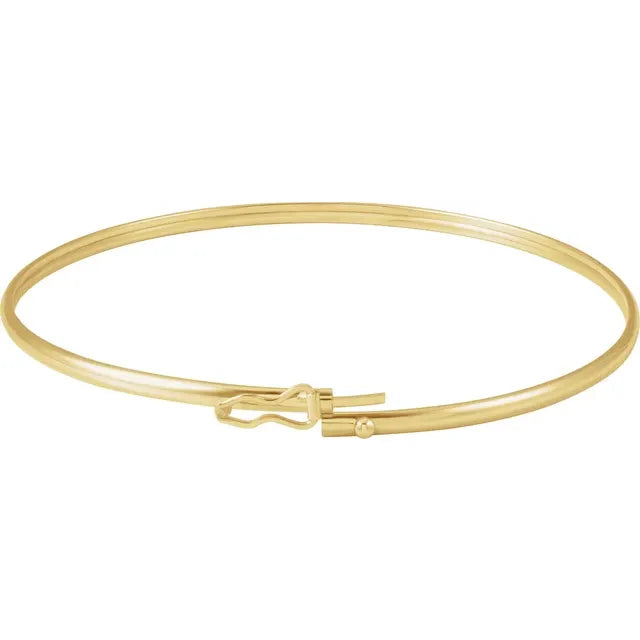 14K Yellow Gold 1.8 mm Bangle 6 4/5" Bracelet