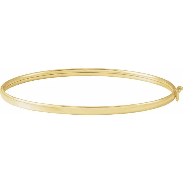 14K Yellow Gold 1.8 mm Bangle 6 4/5" Bracelet
