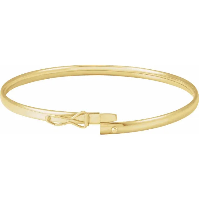 14K Yellow Gold 1.8 mm Bangle 6 4/5" Bracelet
