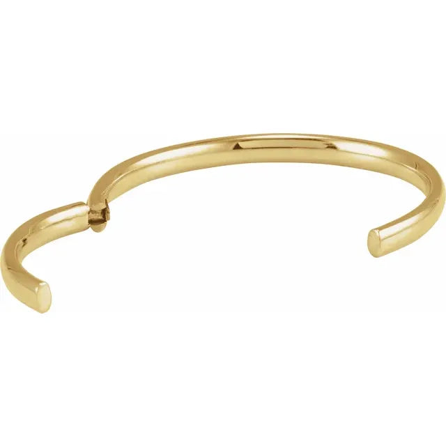 14K Yellow Gold 5 mm Hinged Cuff 7" Bracelet