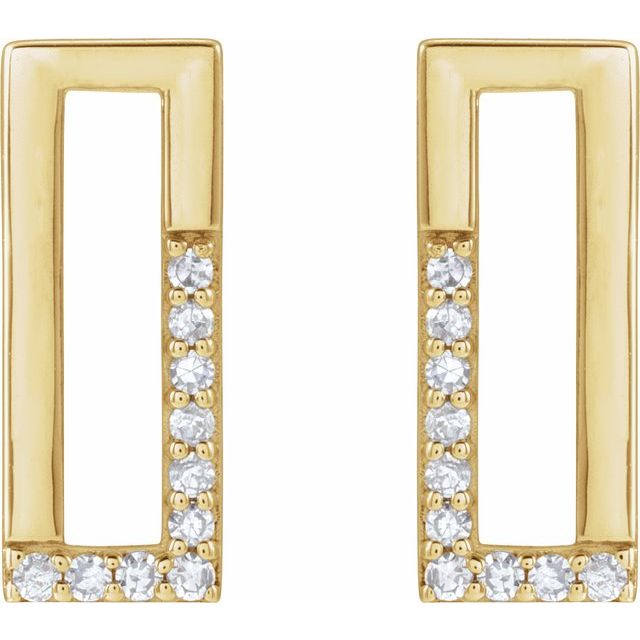 14K Yellow Gold 1/10 CTW Natural Diamond Earrings