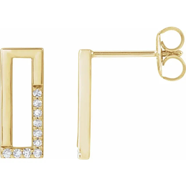 14K Yellow Gold 1/10 CTW Natural Diamond Earrings