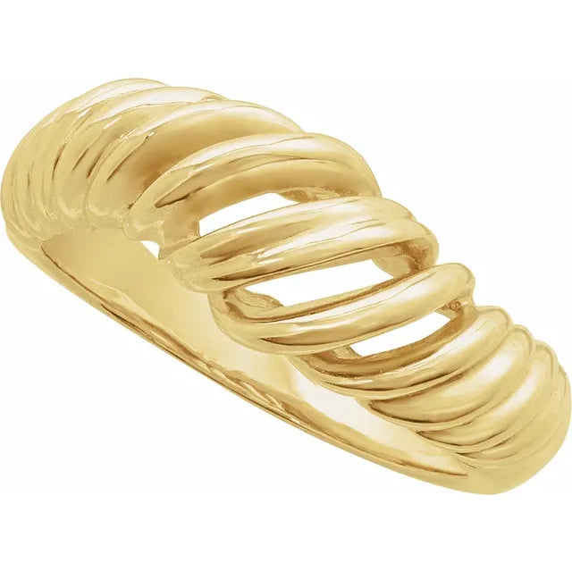 14K Yellow Wrap Dome Ring