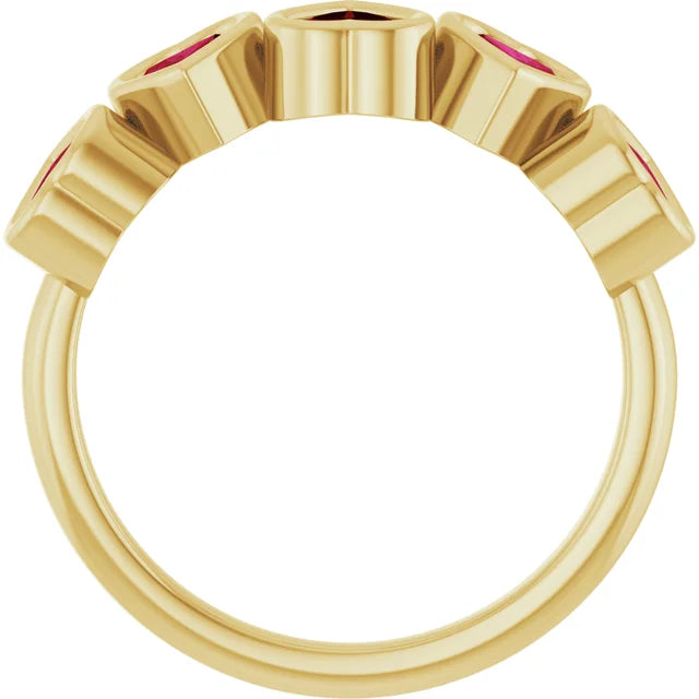 14K Yellow Gold Natural Mozambique Garnet Ring