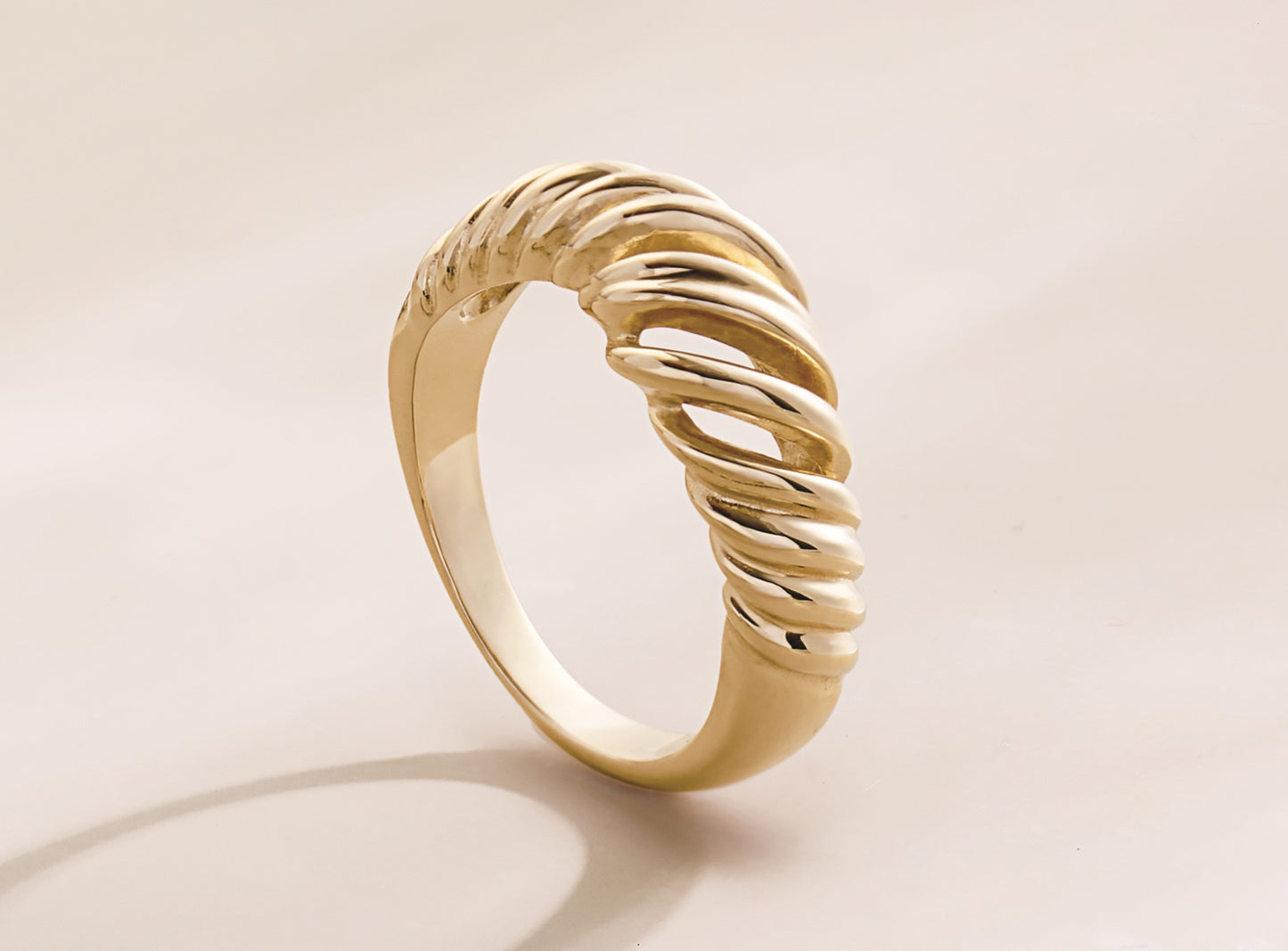 14K Yellow Wrap Dome Ring