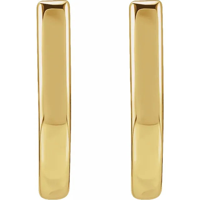 14K Yellow Gold 10 mm Hinged Hoop Earrings