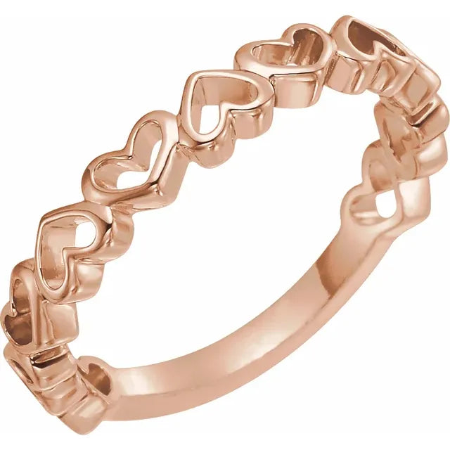 14K Rose Gold Heart Ring