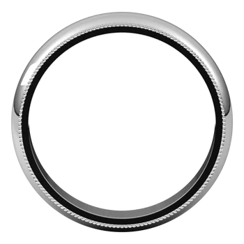 14K White Gold Standard Weight Milgrain Standard Fit Half Round Band