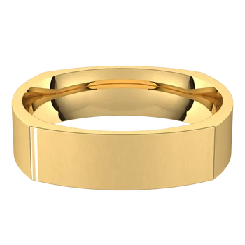 14K Yellow Standard Weight Comfort Fit Square Band