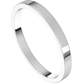 14K White Gold Standard Weight Standard Fit Flat Band Ring