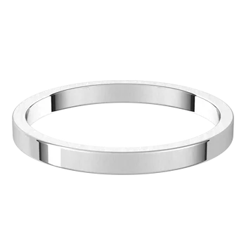 14K White Gold Standard Weight Standard Fit Flat Band Ring