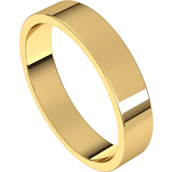 14K Yellow Standard Weight Standard Fit Flat Band Ring