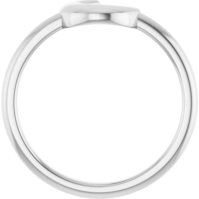 14K White Gold Crescent Moon Ring