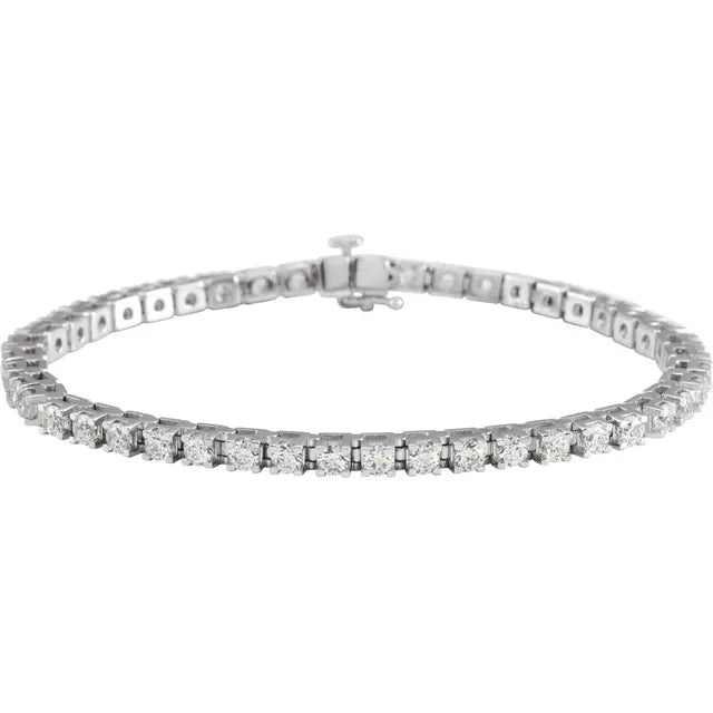 14K White Gold 5 CTW Lab-Grown Diamond Line 7 1/4" Bracelet