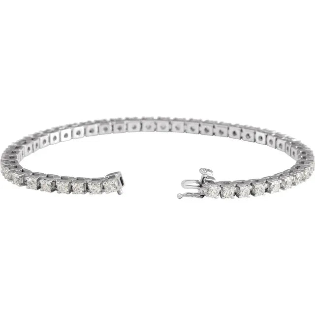 14K White Gold 5 CTW Lab-Grown Diamond Line 7 1/4" Bracelet