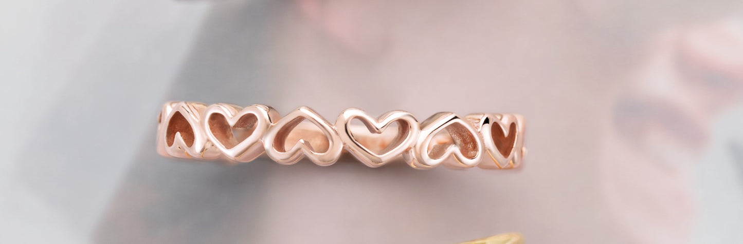 14K Rose Gold Heart Ring