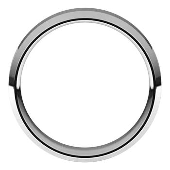 14K White Gold Lightweight Beveled Edge Comfort Fit Flat Band