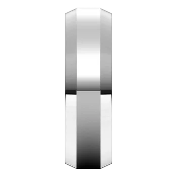 14K White Gold Lightweight Beveled Edge Comfort Fit Flat Band
