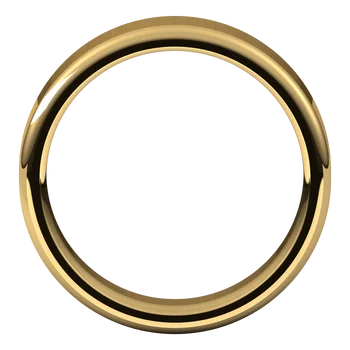 14K Yellow Standard Weight Round Edge Comfort Fit Flat Band