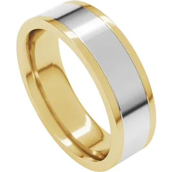 14K Yellow/White Gold Standard Weight Comfort Fit Flat Band