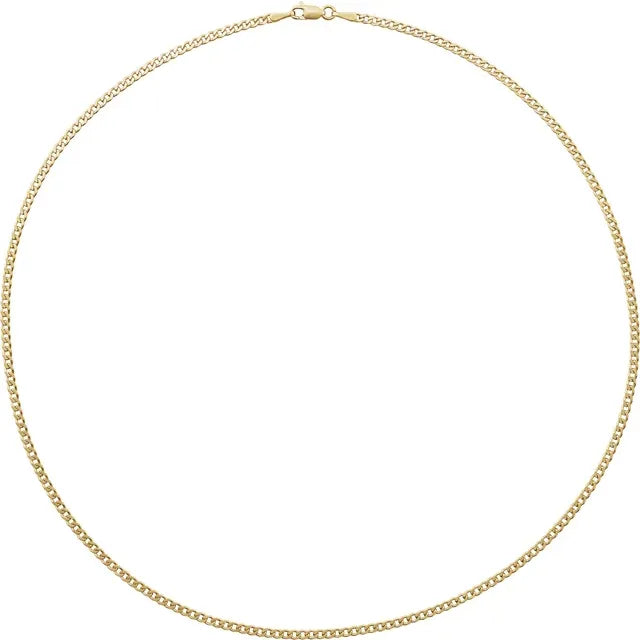 14K Yellow Gold 8x6 mm Peridot Pendant with 14K Yellow 2.35 mm Curb Chain