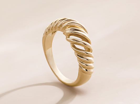 14K Yellow Wrap Dome Ring