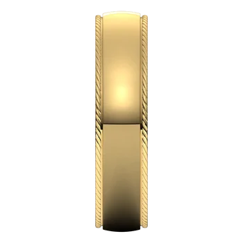 14K Yellow Standard Weight Rope Comfort Fit Half Round Band