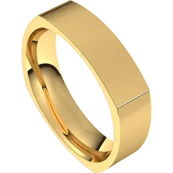 14K Yellow Standard Weight Comfort Fit Square Band
